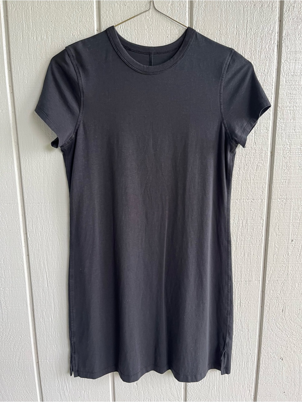 Lululemon Classic Fit Cotton Blend T Shirt Dress in Soft Black XS